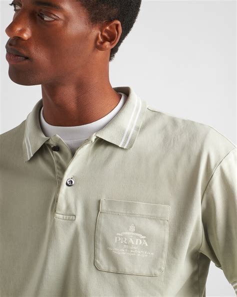 prada green polo|Agave Green Cotton Polo Shirt .